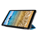 Silk Texture Three-fold Horizontal Flip Leather Case with Holder For Samsung Galaxy Tab A7 Lite 8.7 T220 / T225(Blue)