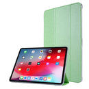 Silk Texture Three-fold Horizontal Flip Leather Tablet Case with Holder & Pen Slot For iPad Pro 12.9 (2021)(Green)