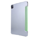 Silk Texture Three-fold Horizontal Flip Leather Tablet Case with Holder & Pen Slot For iPad Pro 12.9 (2021)(Green)