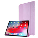 Silk Texture Three-fold Horizontal Flip Leather Tablet Case with Holder & Pen Slot For iPad Pro 12.9 (2021)(Pink)