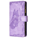 For Xiaomi Redmi 9 Flying Butterfly Embossing Pattern Zipper Horizontal Flip Leather Case with Holder & Card Slots & Wallet(Purple)