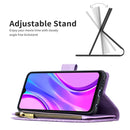 For Xiaomi Redmi 9 Flying Butterfly Embossing Pattern Zipper Horizontal Flip Leather Case with Holder & Card Slots & Wallet(Purple)