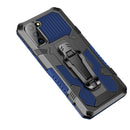 For Samsung Galaxy S21 FE Armor Warrior Shockproof PC + TPU Protective Case(Blue)