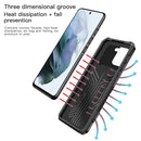 For Samsung Galaxy S21 FE Armor Warrior Shockproof PC + TPU Protective Case(Blue)