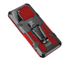 For Samsung Galaxy S21 FE Armor Warrior Shockproof PC + TPU Protective Case(Red)