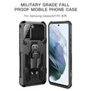 For Samsung Galaxy S21 FE Armor Warrior Shockproof PC + TPU Protective Case(Gray)