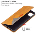 For Samsung Galaxy A22 5G Rhombus Texture Horizontal Flip Magnetic Leather Case with Holder & Card Slots(Yellow)