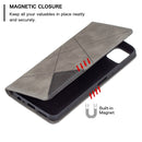 For Samsung Galaxy A22 5G Rhombus Texture Horizontal Flip Magnetic Leather Case with Holder & Card Slots(Grey)
