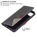 For Samsung Galaxy A22 5G Rhombus Texture Horizontal Flip Magnetic Leather Case with Holder & Card Slots(Black)