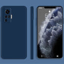For vivo X50 Pro Solid Color Imitation Liquid Silicone Straight Edge Dropproof Full Coverage Protective Case(Blue)
