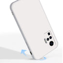 For vivo X50 Pro Solid Color Imitation Liquid Silicone Straight Edge Dropproof Full Coverage Protective Case(Blue)