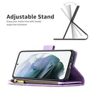 For Samsung Galaxy S21 FE Flying Butterfly Embossing Pattern Zipper Horizontal Flip Leather Case with Holder & Card Slots & Wallet(Purple)