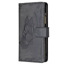 For Samsung Galaxy S21 FE Flying Butterfly Embossing Pattern Zipper Horizontal Flip Leather Case with Holder & Card Slots & Wallet(Black)