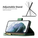 For Samsung Galaxy S21 FE Flying Butterfly Embossing Pattern Zipper Horizontal Flip Leather Case with Holder & Card Slots & Wallet(Green)