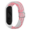 For Xiaomi Mi Band 6 / 5 / 4 / 3 Adjustable Nylon Braided Elasticity Watch Band(Pink White)