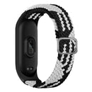 For Xiaomi Mi Band 6 / 5 / 4 / 3 Adjustable Nylon Braided Elasticity Watch Band(Black White)