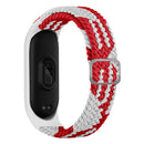 For Xiaomi Mi Band 6 / 5 / 4 / 3 Adjustable Nylon Braided Elasticity Watch Band(Red White)
