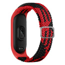 For Xiaomi Mi Band 6 / 5 / 4 / 3 Adjustable Nylon Braided Elasticity Watch Band(Red Black)