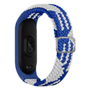 For Xiaomi Mi Band 6 / 5 / 4 / 3 Adjustable Nylon Braided Elasticity Watch Band(Blue White)