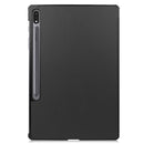 For Samsung Galaxy Tab S7 Lite T730 / T735 / Tab S7 FE T736 Custer Texture Horizontal Flip Leather Case with Three-folding Holder & Sleep / Wake-up Function(Black)