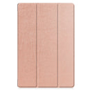 For Samsung Galaxy Tab S7 Lite T730 / T735 / Tab S7 FE T736 Custer Texture Horizontal Flip Leather Case with Three-folding Holder & Sleep / Wake-up Function(Rose Gold)