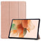 For Samsung Galaxy Tab S7 Lite T730 / T735 / Tab S7 FE T736 Custer Texture Horizontal Flip Leather Case with Three-folding Holder & Sleep / Wake-up Function(Rose Gold)
