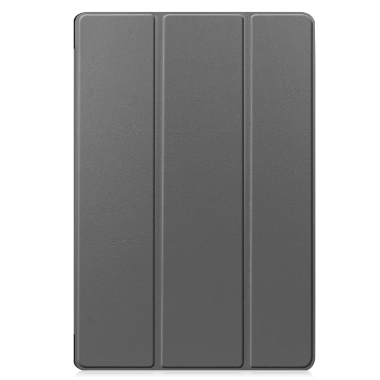 For Samsung Galaxy Tab S7 Lite T730 / T735 / Tab S7 FE T736 Custer Texture Horizontal Flip Leather Case with Three-folding Holder & Sleep / Wake-up Function(Grey)