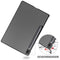 For Samsung Galaxy Tab S7 Lite T730 / T735 / Tab S7 FE T736 Custer Texture Horizontal Flip Leather Case with Three-folding Holder & Sleep / Wake-up Function(Grey)