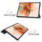 For Samsung Galaxy Tab S7 Lite T730 / T735 / Tab S7 FE T736 Custer Texture Horizontal Flip Leather Case with Three-folding Holder & Sleep / Wake-up Function(Dark Green)