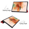 For Samsung Galaxy Tab S7 Lite T730 / T735 / Tab S7 FE T736 Custer Texture Horizontal Flip Leather Case with Three-folding Holder & Sleep / Wake-up Function(Red)