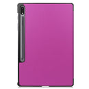 For Samsung Galaxy Tab S7 Lite T730 / T735 / Tab S7 FE T736 Custer Texture Horizontal Flip Leather Case with Three-folding Holder & Sleep / Wake-up Function(Purple)