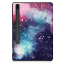 For Samsung Galaxy Tab S7 Lite T730 / T735 / Tab S7 FE T736 Custer Painted TPU Smart Tablet Leather Case with Sleep / Wake-up Function & 3-Fold Holder & Pen Slot(Galaxy Nebula)
