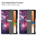 For Samsung Galaxy Tab S7 Lite T730 / T735 / Tab S7 FE T736 Custer Painted TPU Smart Tablet Leather Case with Sleep / Wake-up Function & 3-Fold Holder & Pen Slot(Galaxy Nebula)