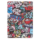 For Samsung Galaxy Tab S7 Lite T730 / T735 / Tab S7 FE T736 Custer Painted TPU Smart Tablet Leather Case with Sleep / Wake-up Function & 3-Fold Holder & Pen Slot(Graffiti)