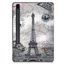 For Samsung Galaxy Tab S7 Lite T730 / T735 / Tab S7 FE T736 Custer Painted TPU Smart Tablet Leather Case with Sleep / Wake-up Function & 3-Fold Holder & Pen Slot(Retro Tower)