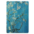 For Samsung Galaxy Tab S7 Lite T730 / T735 / Tab S7 FE T736 Custer Painted TPU Smart Tablet Leather Case with Sleep / Wake-up Function & 3-Fold Holder & Pen Slot(Apricot Blossom)