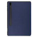 For Samsung Galaxy Tab S7 Lite T730 / T735 / Tab S7 FE T736 Custer Pattern Pure Color TPU Smart Tablet Holster with Sleep Function & 3-Fold Holder & Pen Slot(Blue)
