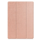 For Samsung Galaxy Tab S7 Lite T730 / T735 / Tab S7 FE T736 Custer Pattern Pure Color TPU Smart Tablet Holster with Sleep Function & 3-Fold Holder & Pen Slot(Rose Gold)