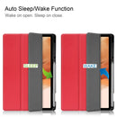 For Samsung Galaxy Tab S7 Lite T730 / T735 / Tab S7 FE T736 Custer Pattern Pure Color TPU Smart Tablet Holster with Sleep Function & 3-Fold Holder & Pen Slot(Red)