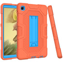 For Samsung Galaxy Tab A7 Lite T220 / T225 Contrast Color Robot Shockproof Silicone + PC Protective Case with Holder(Orange Blue)