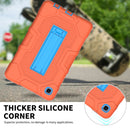 For Samsung Galaxy Tab A7 Lite T220 / T225 Contrast Color Robot Shockproof Silicone + PC Protective Case with Holder(Orange Blue)