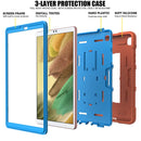 For Samsung Galaxy Tab A7 Lite T220 / T225 Contrast Color Robot Shockproof Silicone + PC Protective Case with Holder(Orange Blue)