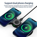 H20 15W QI Standard 3 in 1 Planar Figure-8-shaped Magnetic Wireless Charger for Phones & Apple Watch & AirPods(Black)