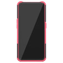 For OPPO RENO 2 Tire Texture TPU + PC Shockproof Case with Holder(Pink)