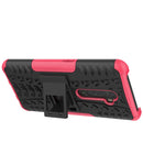 For OPPO RENO 2 Tire Texture TPU + PC Shockproof Case with Holder(Pink)