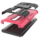 For OPPO RENO 2 Tire Texture TPU + PC Shockproof Case with Holder(Pink)