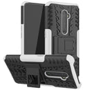 For OPPO RENO 2 Tire Texture TPU + PC Shockproof Case with Holder(White)