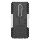 For OPPO RENO 2 Tire Texture TPU + PC Shockproof Case with Holder(White)