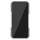 For OPPO RENO 2 Tire Texture TPU + PC Shockproof Case with Holder(White)