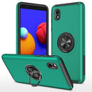 For Samsung Galaxy A01 Core PC + TPU Shockproof Magnetic Protective Case with Invisible Ring Holder(Dark Green)
